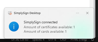 SimplySign success login